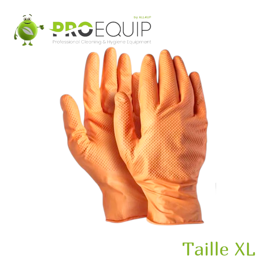 Super Nitro Handschoenen - Poedervrij Nitril - Oranje - XL - 50 stuks